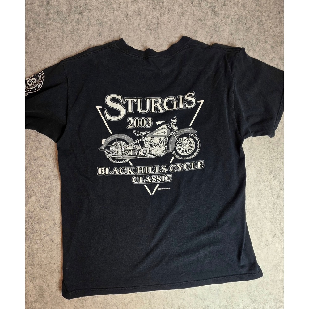 Vintage Sturgis 2003 Black Hills Cycle Classic 63rd Anniversary Biker Tee L